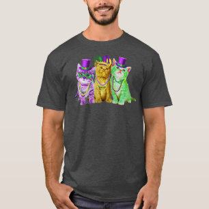 Cats Kitten Kitty Mardi Gras Festival Party Locarn T-Shirt