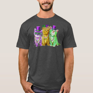 Cats Kitten Kitty Mardi Gras Festival Party Locarn T-Shirt