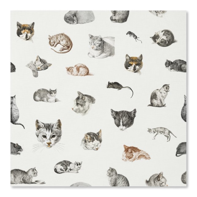 Cats Kittens Mice Cat Lady Chinoiserie Toile Tapete (Vorderseite)