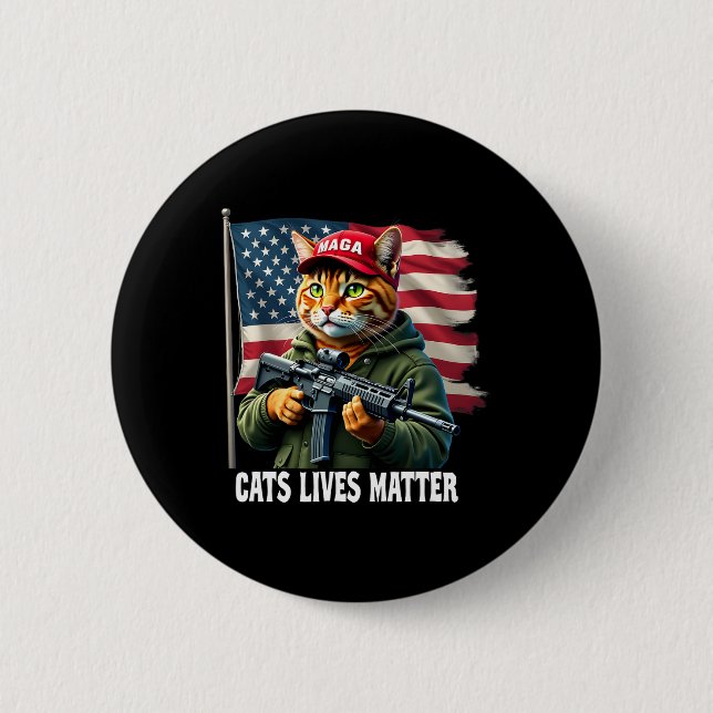 Cats Lives Problem Funny Trump 2024 Cat Voting Tru Button (Vorderseite)