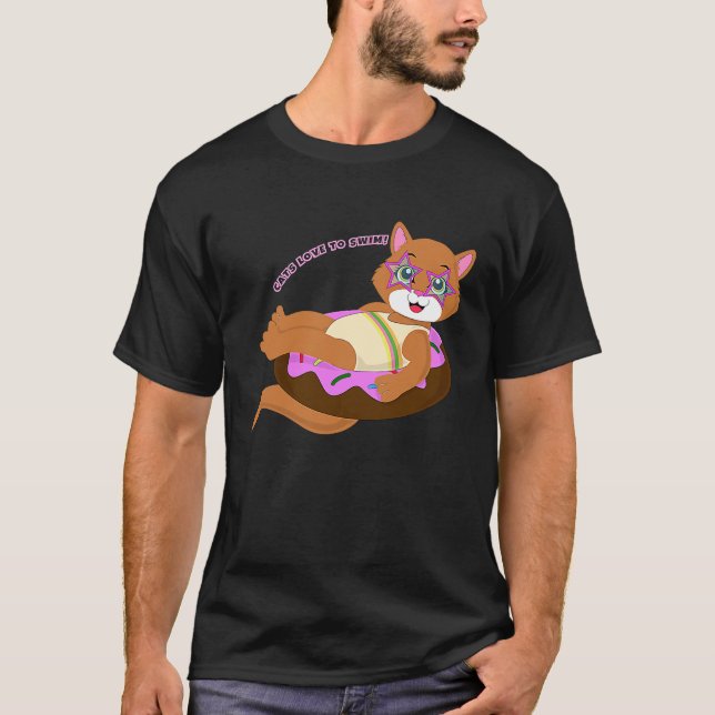 cats love to swim summer T-Shirt (Vorderseite)