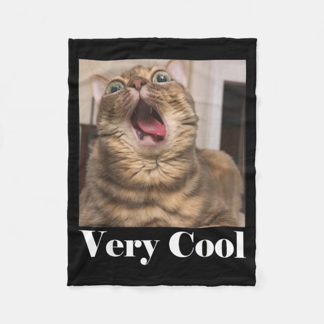 Cats Meme Graphic Silly Cat Humor Funny Cat Very C Fleecedecke (Vorderseite)