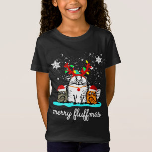 Cats Merry Fluffmas lustige Weihnachten T-Shirt