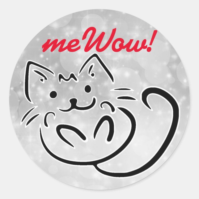 Cat's meWOW sparkle Anpassbare, gute Job-Aufkleber Runder Aufkleber (Vorderseite)