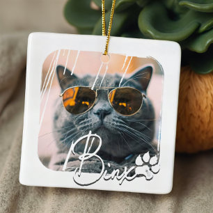 Cat's Modern Simple Cool Grunge Name and Foto Keramikornament