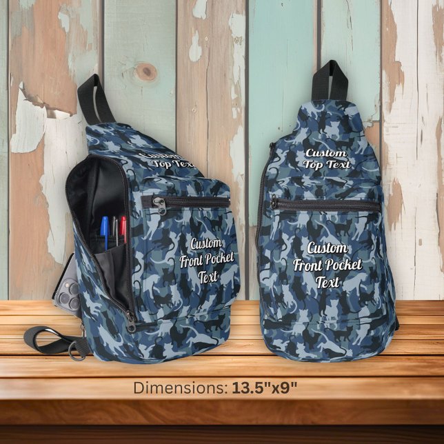 Cats Navy Camouflage Crossbody Bag (Von Creator hochgeladen)