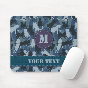 Cats Navy Camouflage Mousepad