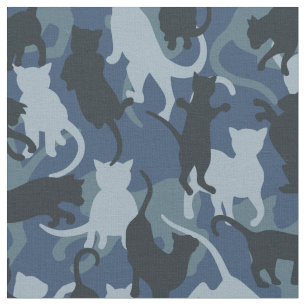 Cats Navy Camouflage Stoff