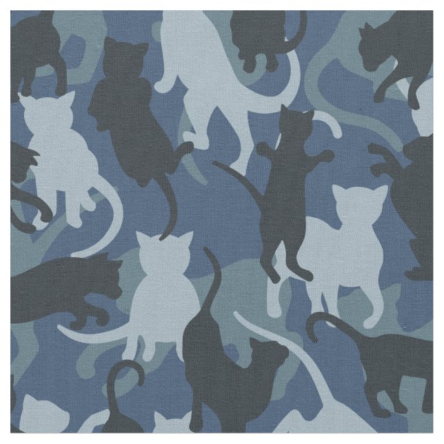 Cats Navy Camouflage Stoff (Nahaufnahme)