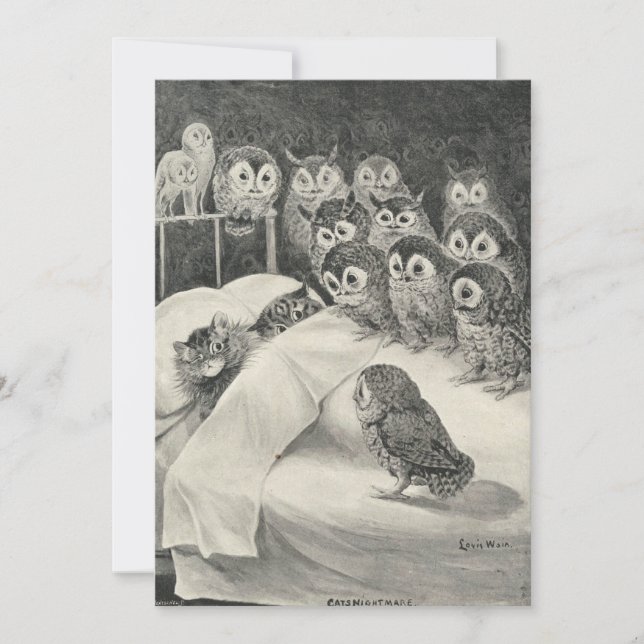 Cats Nightmare. Louis Wain Einladung (Vorderseite)