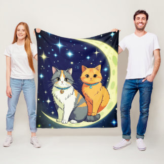 CATS ON THE MOON FLEECEDECKE
