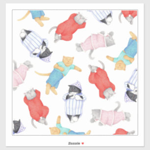 CATS PAJAMAS 14x14 Sticker en vinyle