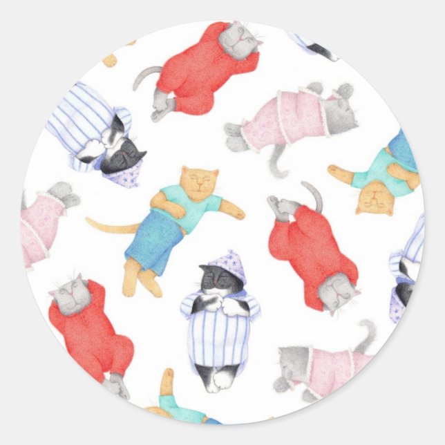 CATS PAJAMAS Große Round Stickers (Vorderseite)