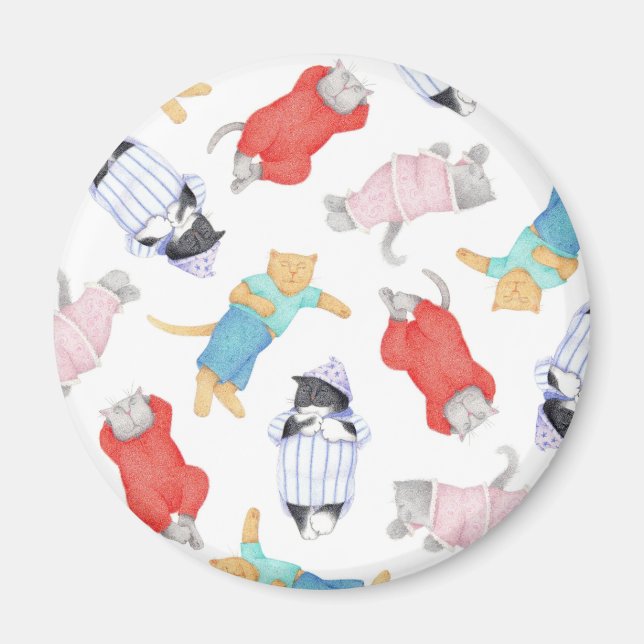 CATS PAJAMAS Round Magnet (Vorne)