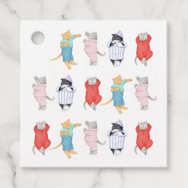 CATS PAJAMAS Square Geschenketags Geschenkanhänger (Vorderseite)