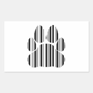 CATS PAW BAR CODE Felines Barcode Print Pattern Rechteckiger Aufkleber