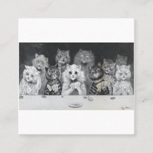 Cats Playing Cards - Louis Wain Quadratische Visitenkarte