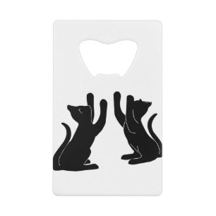 Cats Playing Cat Silhouette Play Kitten Funny Geldbeutel Flaschenöffner