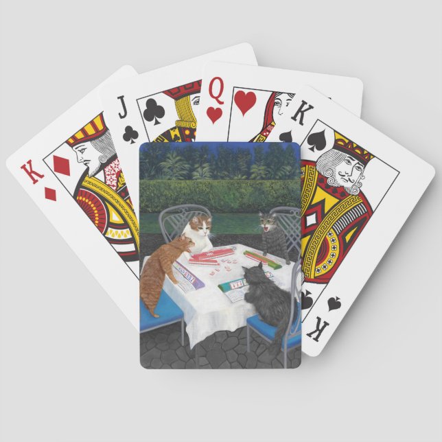 Cats Playing Mahjong Spielkarten (Rückseite)