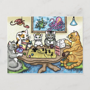 Cats Playing Pathfinder von Carrie Michael Postkarte