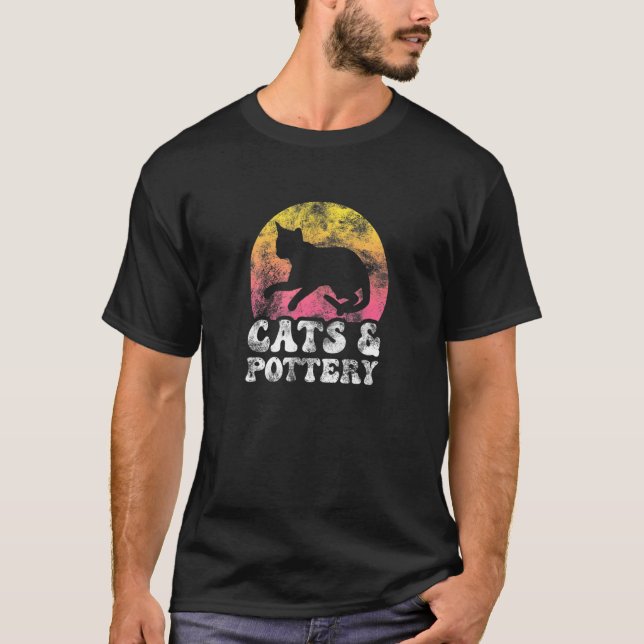 Cats Pottery Vintag Retro Hobby T-Shirt (Vorderseite)