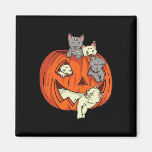 Cats Pumpkin Carvin Kürbislaterne Cat Halloween C Magnet