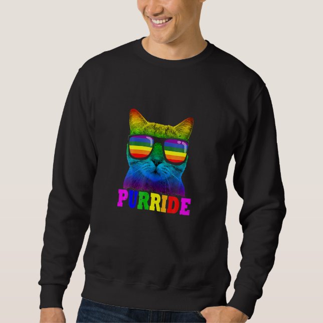 Cats Purride LGB Gay Pride Cat Dad  For Women Men Sweatshirt (Vorderseite)