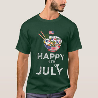 Cats Ramen Anime American Flag USA Funny 4. Ju T-Shirt