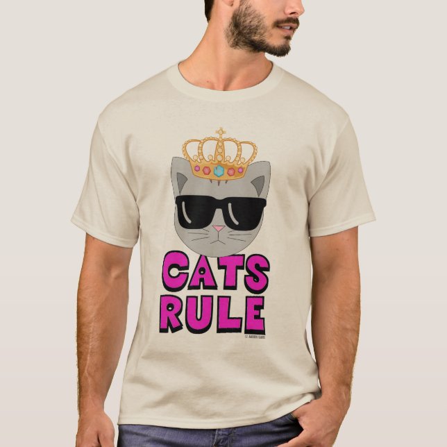 CATS RULE Sonnenbrille Katze T-Shirt (Vorderseite)