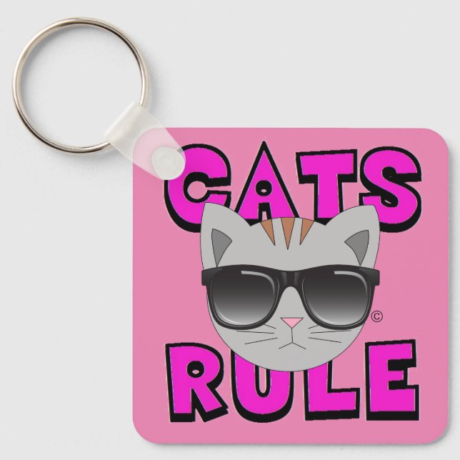 Cats Rule Sonnenbrillen Kitty Schlüsselanhänger (Vorderseite)