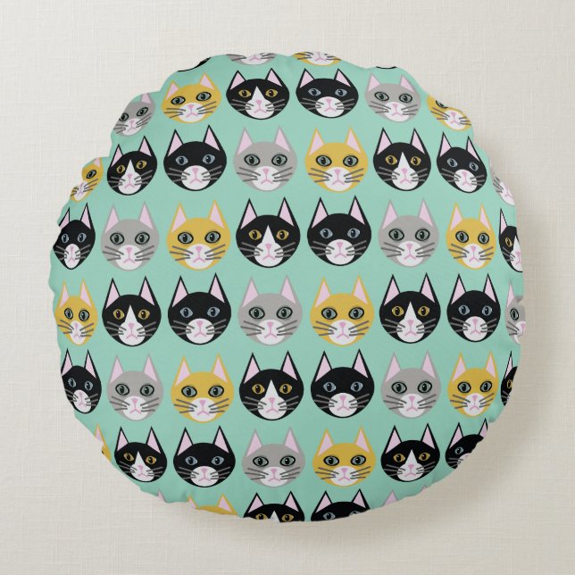 Cats Rundes Kissen (Vorderseite)