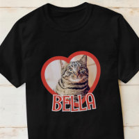 Cat's Simple Modern Playful Heart Name and Foto