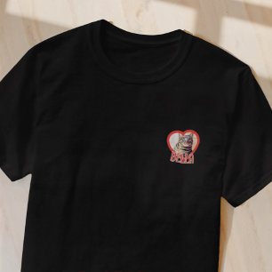 Cat's Simple Modern Playful Heart Name and Foto T-Shirt