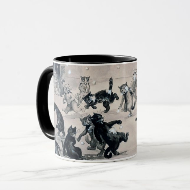 Cats Snowball Fight, Louis Wain Tasse (Vorderseite Links)