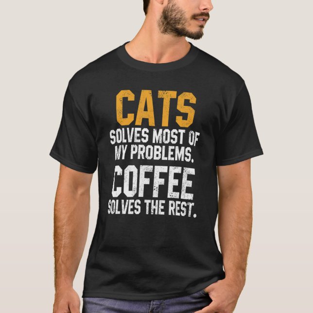 Cats Solves My Problems Coffee     Cat Kitty Women T-Shirt (Vorderseite)