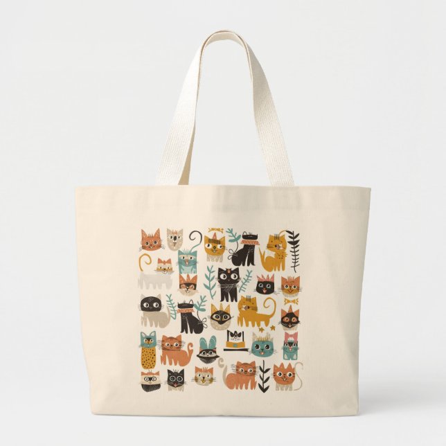 Cats stylish Wild Whiskers Wonderland Tragetaschen (Vorne)