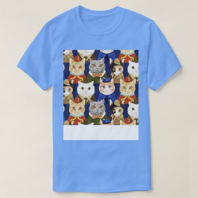 Cats Uniform Anzug Funny Illustration Muster T-Shirt (Design vorne)
