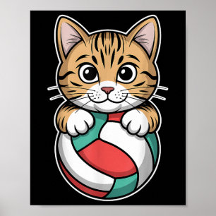 Cats Volleyball Funny Volleyball Poster