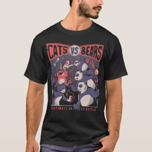 Cats Vs Bears Ninja Kampf Spaß Kampf von Tobe Fons T-Shirt