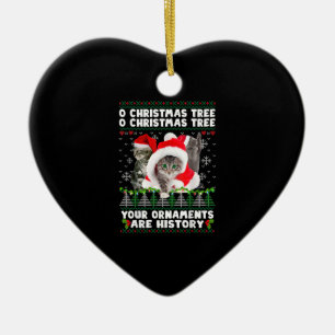 Cats Weihnachten Shirt Funny Xmas Cat Lover Matchi Keramik Ornament