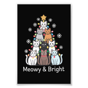 Cats Weihnachtsbaum Meowy Bright Niedlichen Weihna Fotodruck