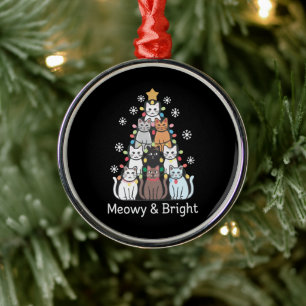 Cats Weihnachtsbaum Meowy Bright Niedlichen Weihna Ornament Aus Metall