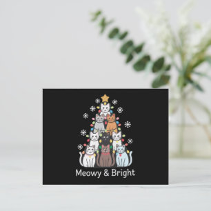Cats Weihnachtsbaum Meowy Bright Niedlichen Weihna Postkarte