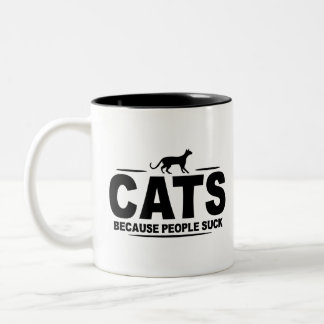 CATS - Weil Menschen Sind zum Kotzen haben Zweifarbige Tasse