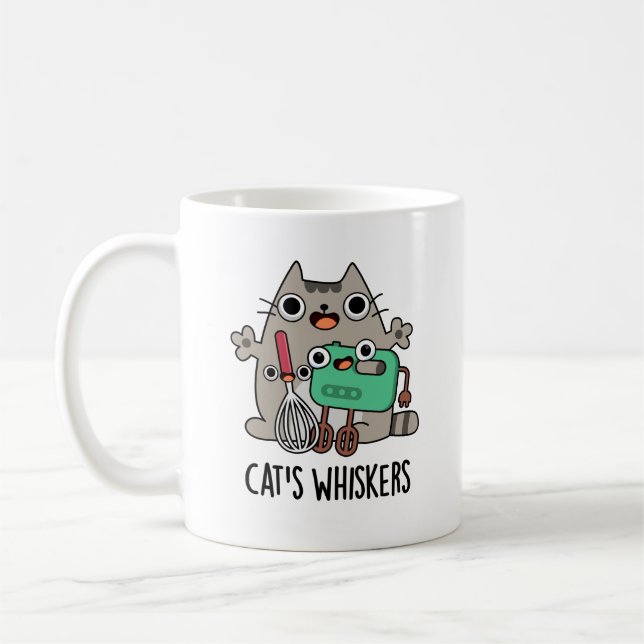 Cat's Whiskers Funny Baking Pun Kaffeetasse (Links)
