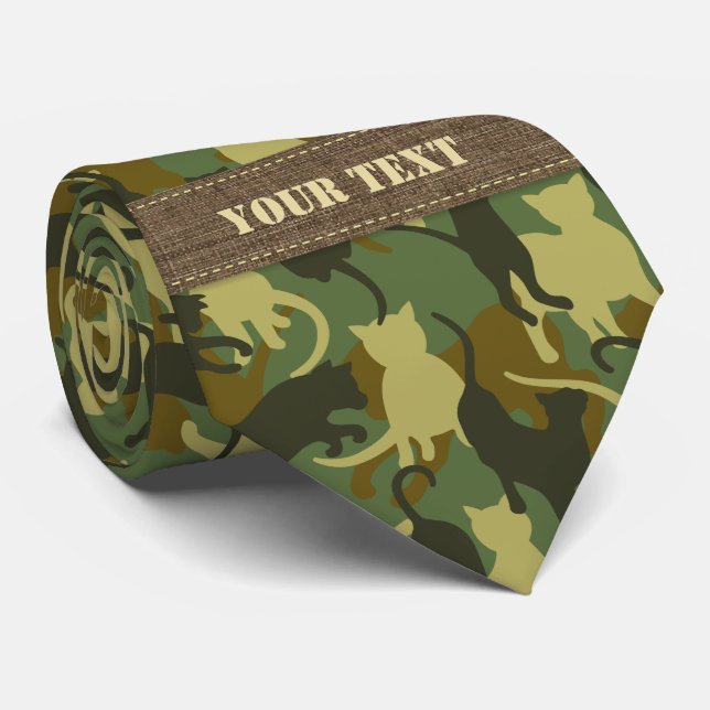 Cats Woodland Camouflage Krawatte (Gerollt)