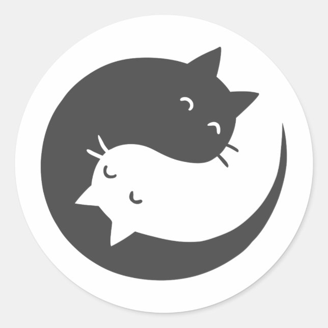 Cats yin and yang mandala - Wählen Sie Hintergrund Runder Aufkleber (Vorderseite)