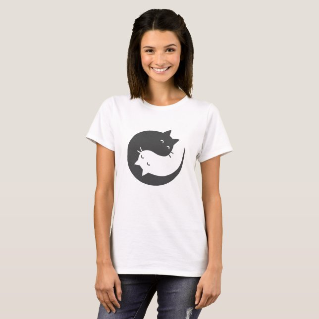 Cats yin and yang mandala - Wählen Sie Hintergrund T-Shirt (Vorne ganz)