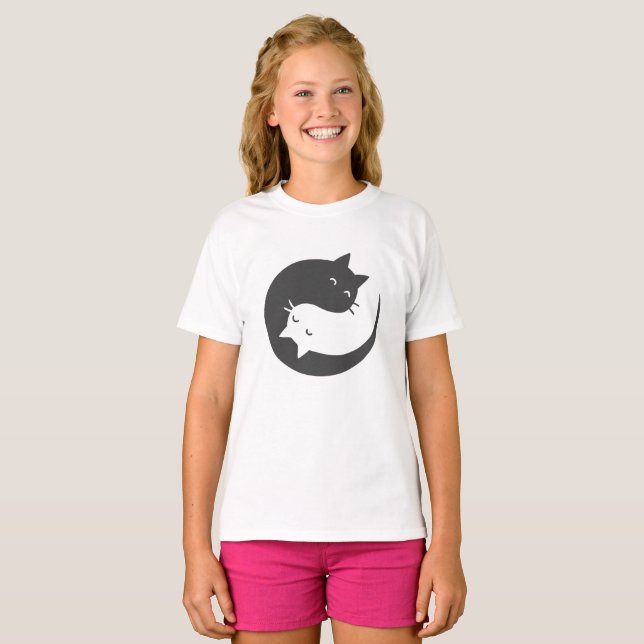 Cats yin and yang mandala - Wählen Sie Hintergrund T-Shirt (Vorne ganz)