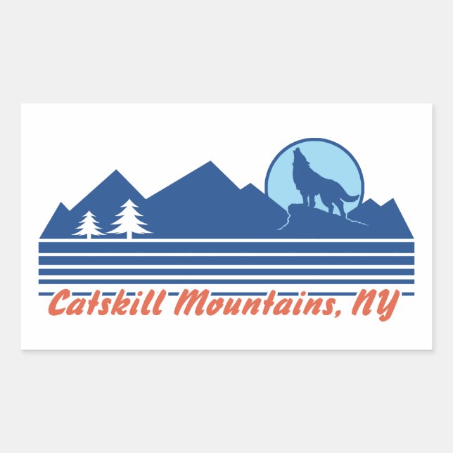Catskill Mountains NY Rechteckiger Aufkleber (Vorderseite)